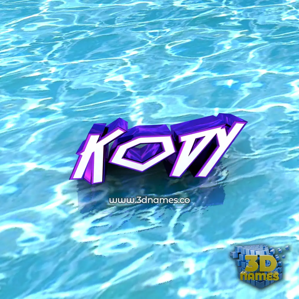 kody in Water style - 3D name wallpaper