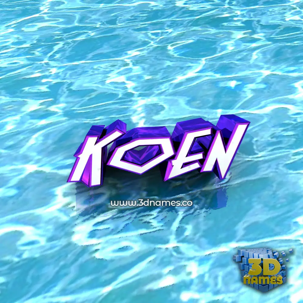 koen in Water style - 3D name wallpaper