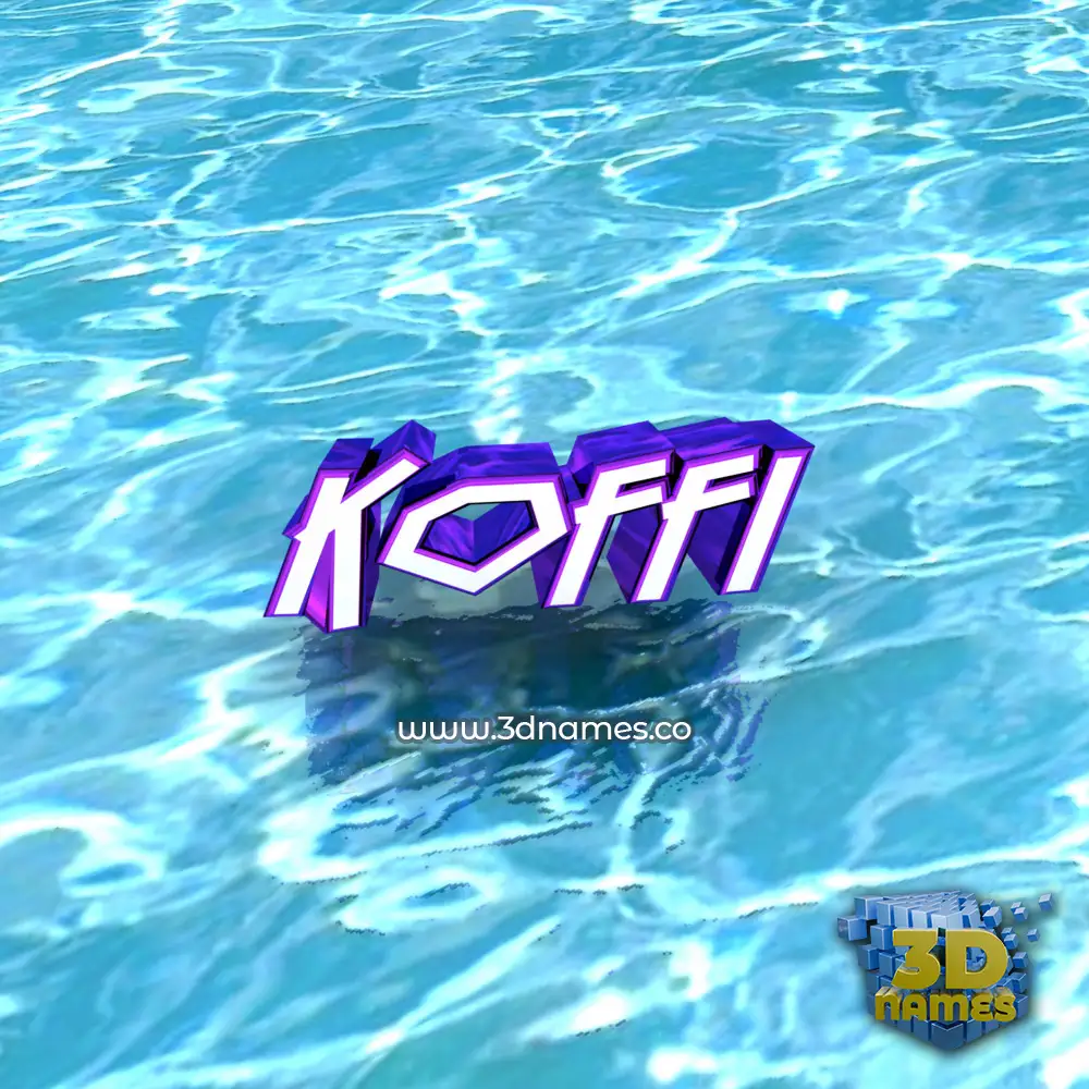 koffi in Water style - 3D name wallpaper