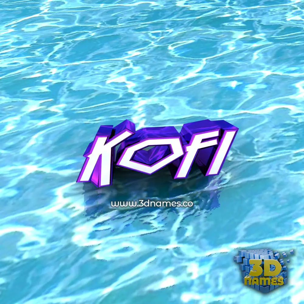 kofi in Water style - 3D name wallpaper