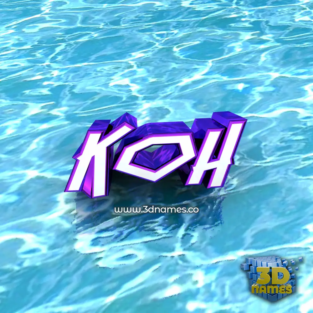 koh in Water style - 3D name wallpaper
