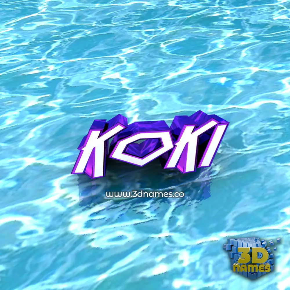 koki in Water style - 3D name wallpaper