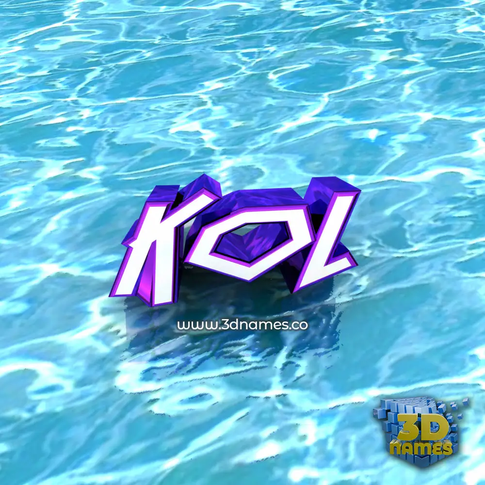 kol in Water style - 3D name wallpaper