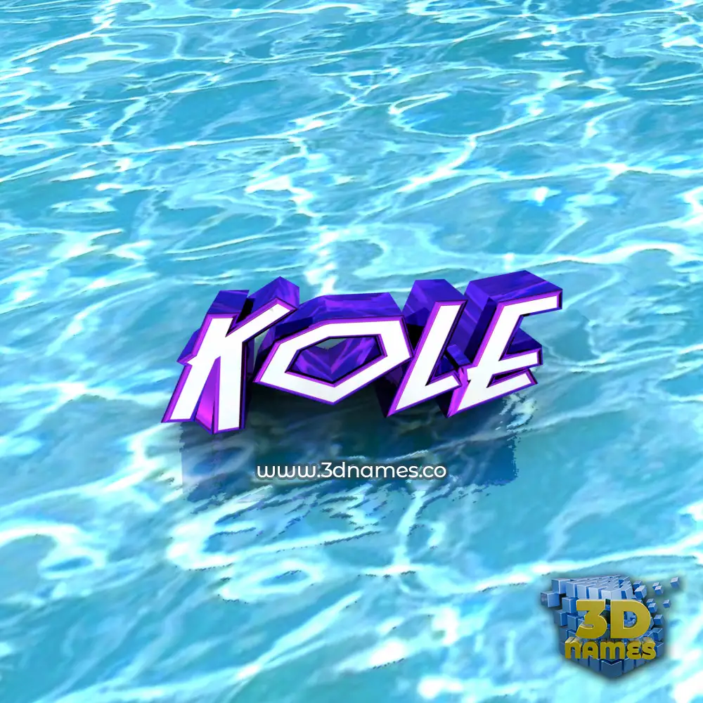 kole in Water style - 3D name wallpaper