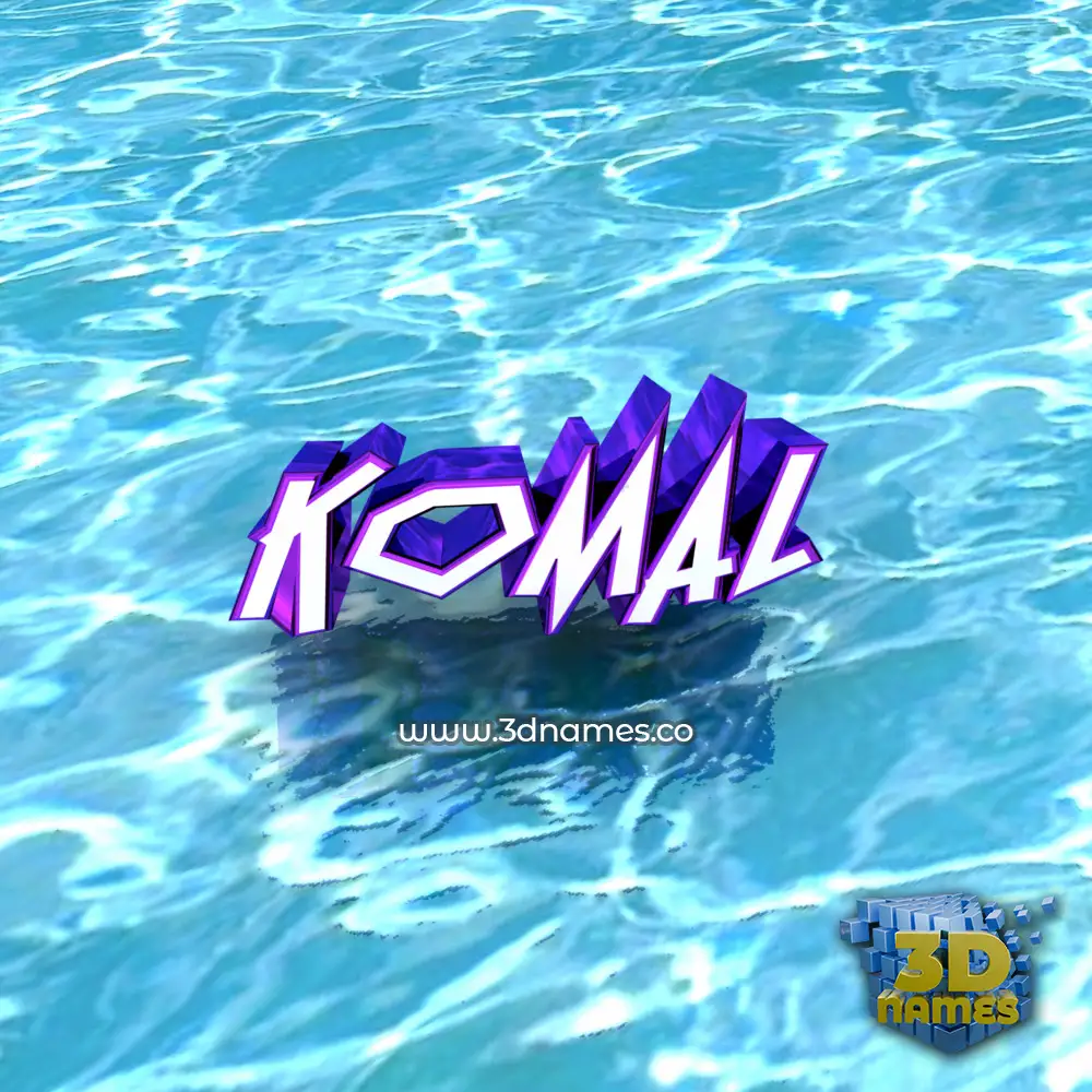 komal in Water style - 3D name wallpaper