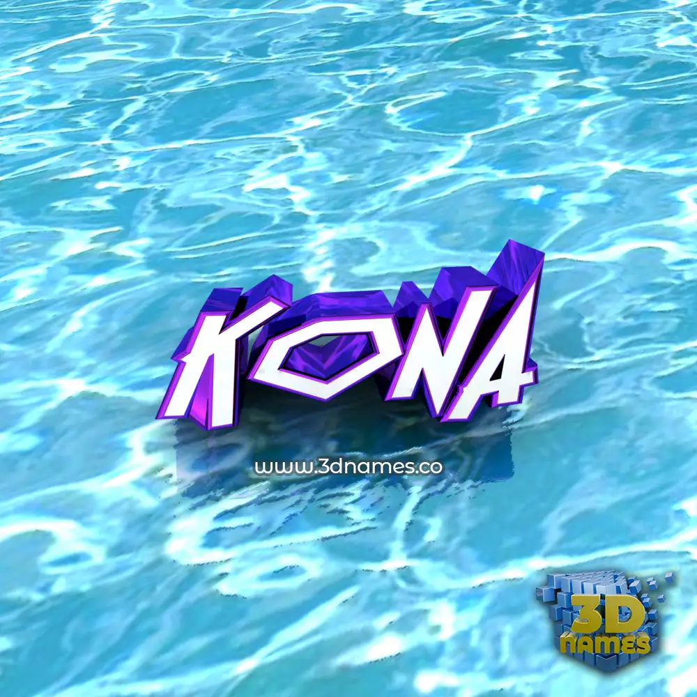 kona in Water style - 3D name wallpaper