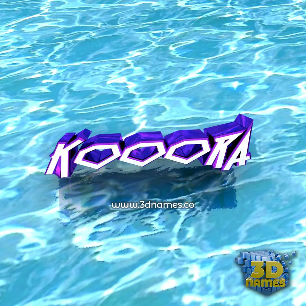 kooora in Water style - 3D name wallpaper