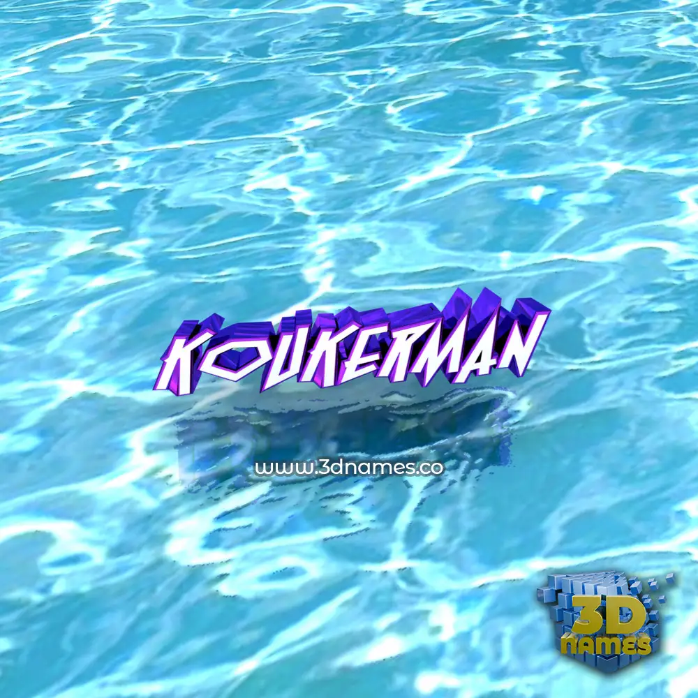 koukerman in Water style - 3D name wallpaper