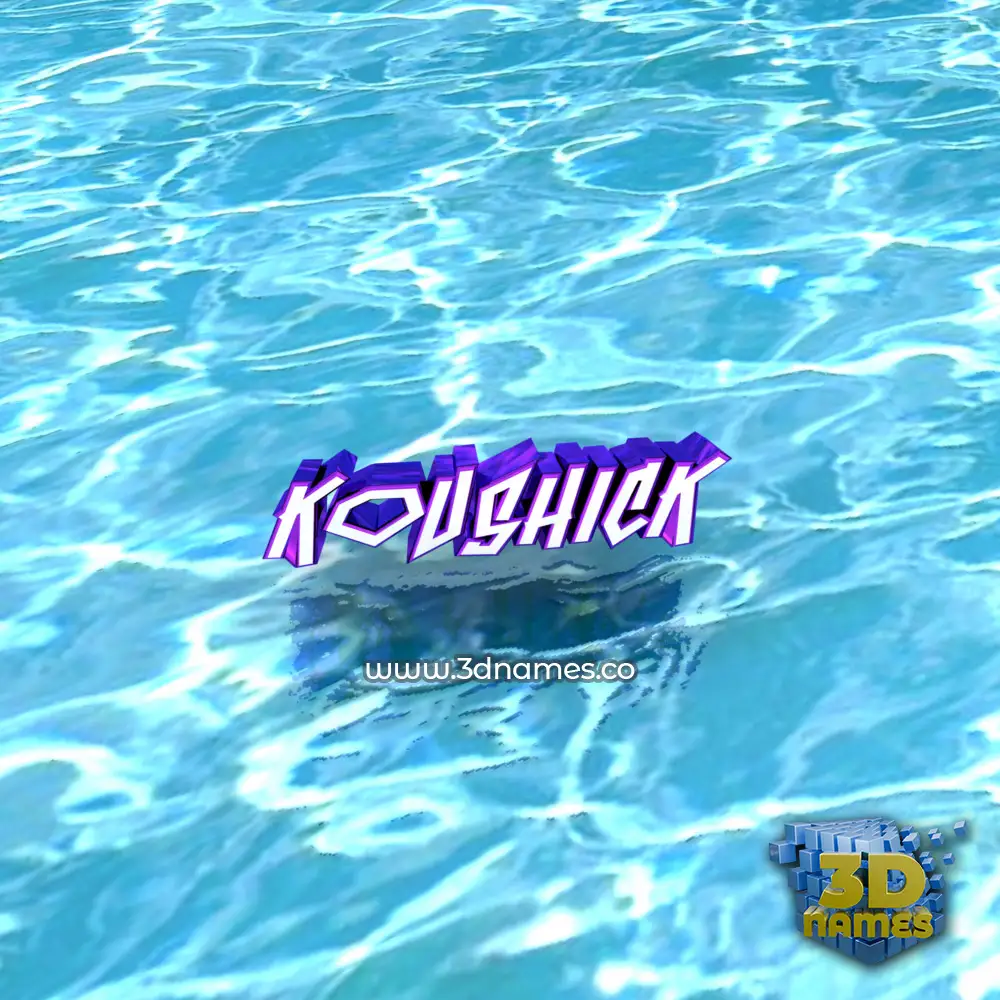 koushick in Water style - 3D name wallpaper
