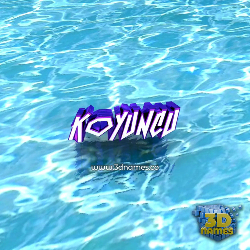 koyuncu in Water style - 3D name wallpaper