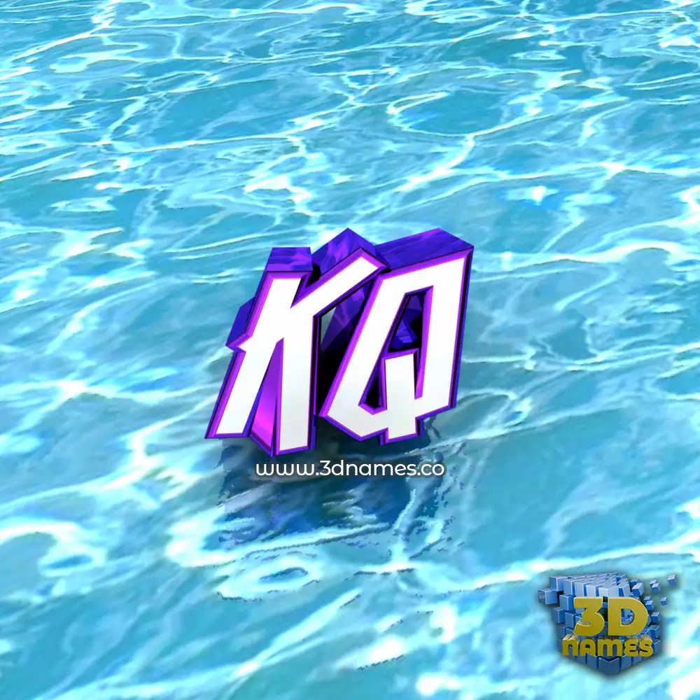 kq in Water style - 3D name wallpaper