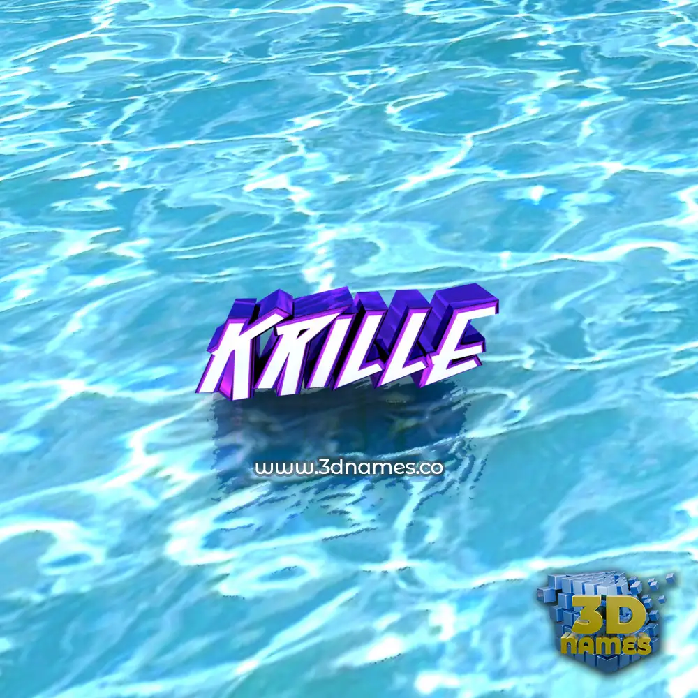 krille in Water style - 3D name wallpaper
