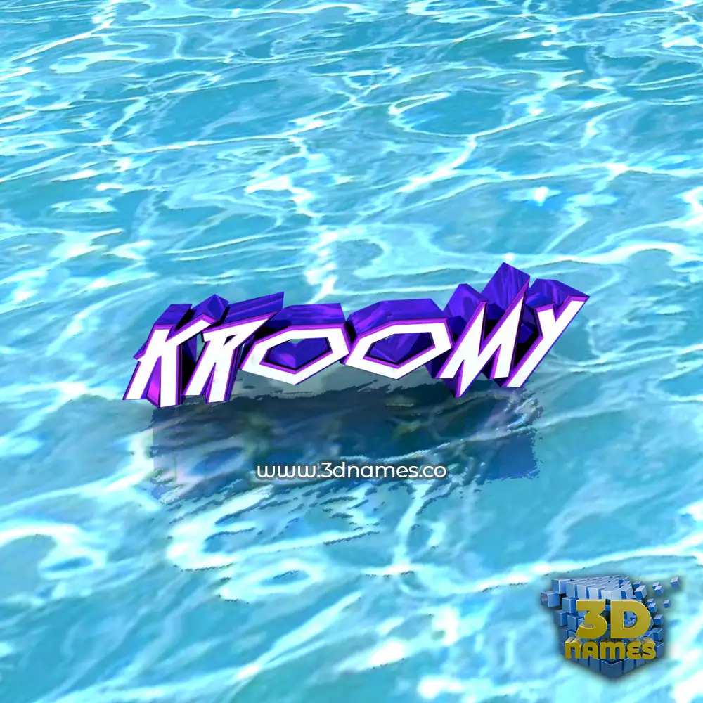 kroomy in Water style - 3D name wallpaper