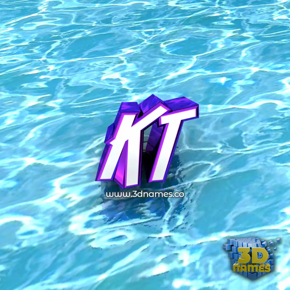 kt in Water style - 3D name wallpaper