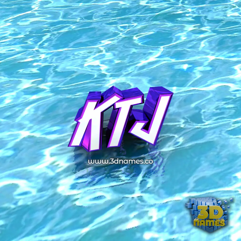 ktj in Water style - 3D name wallpaper