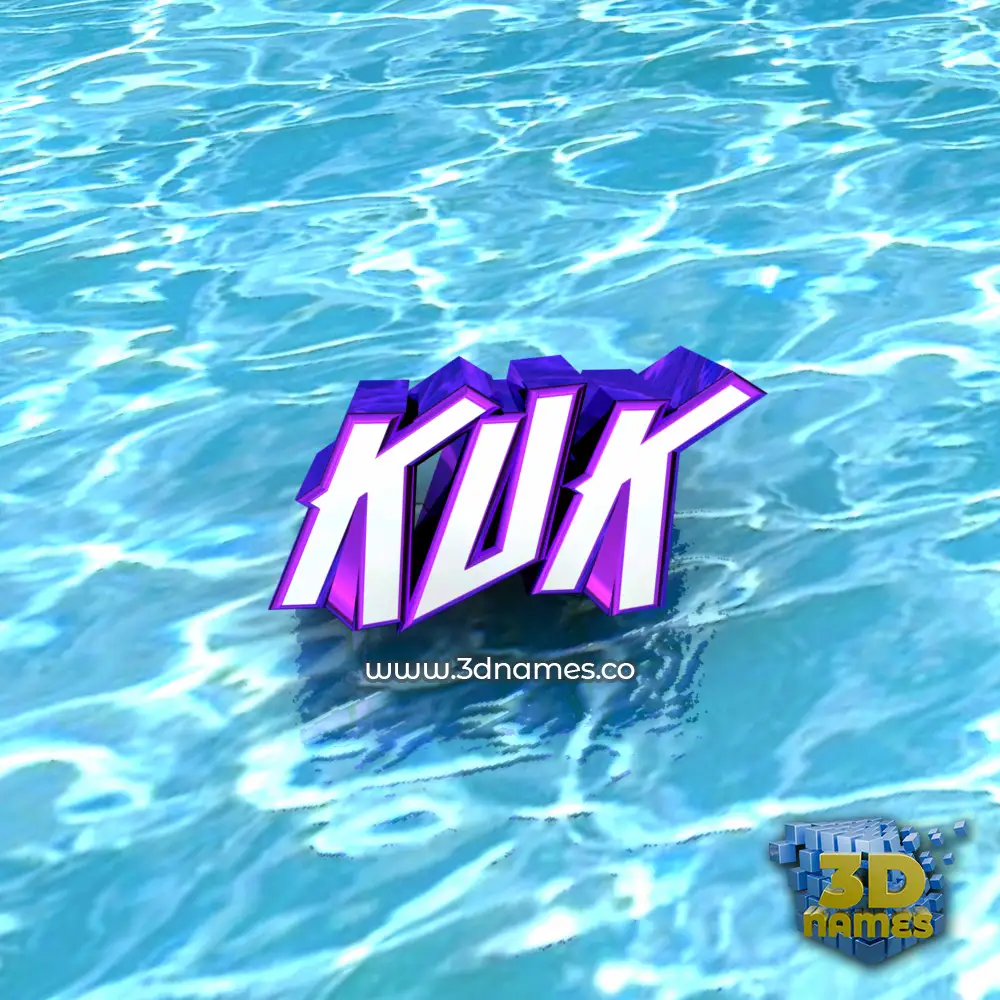 kuk in Water style - 3D name wallpaper