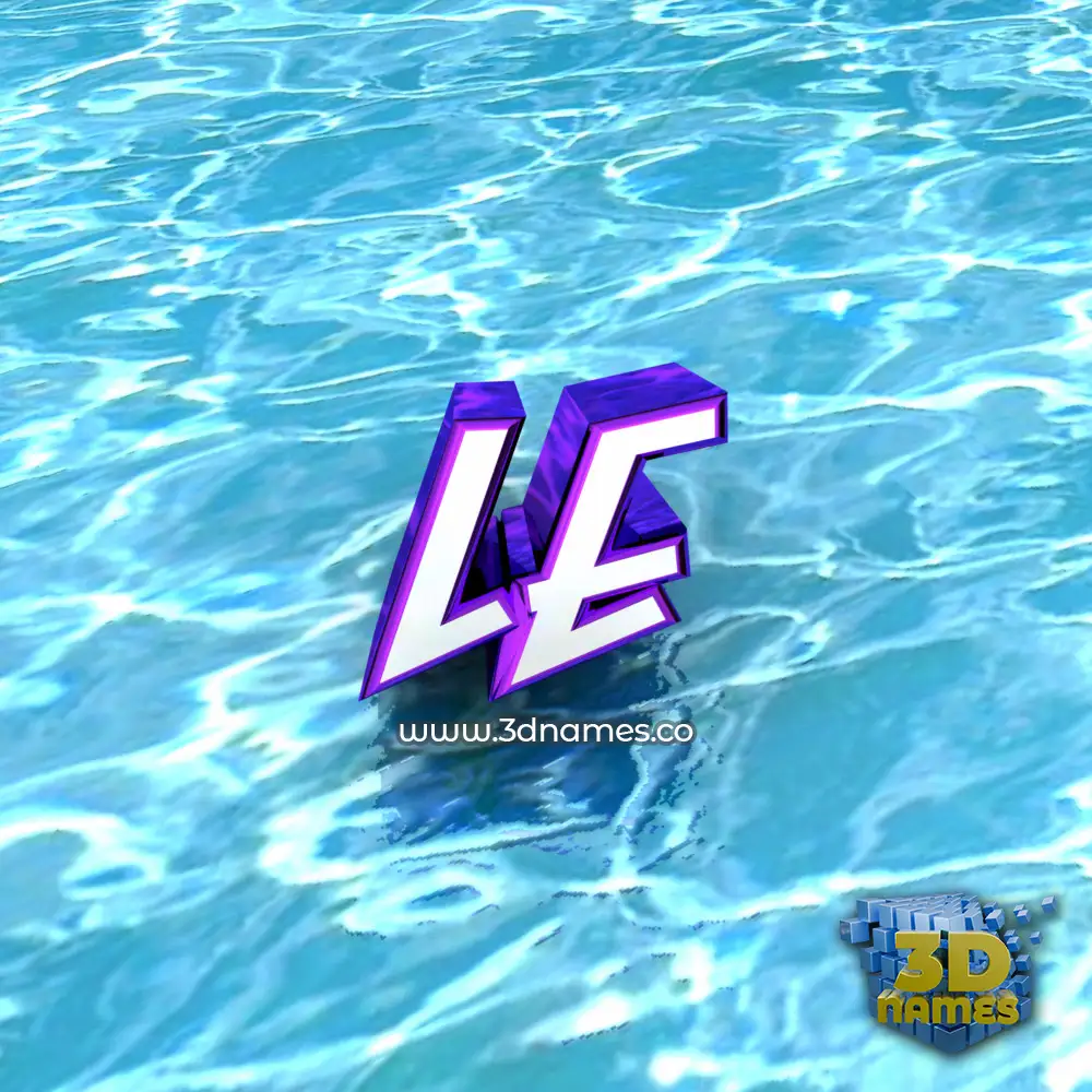le in Water style - 3D name wallpaper