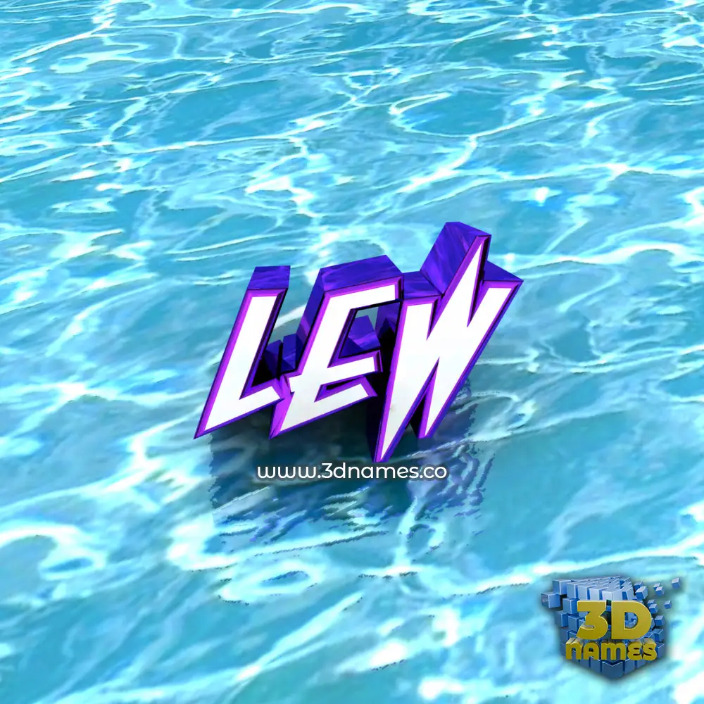 lew in Water style - 3D name wallpaper