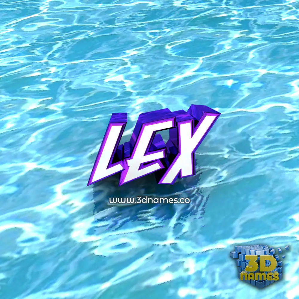lex in Water style - 3D name wallpaper