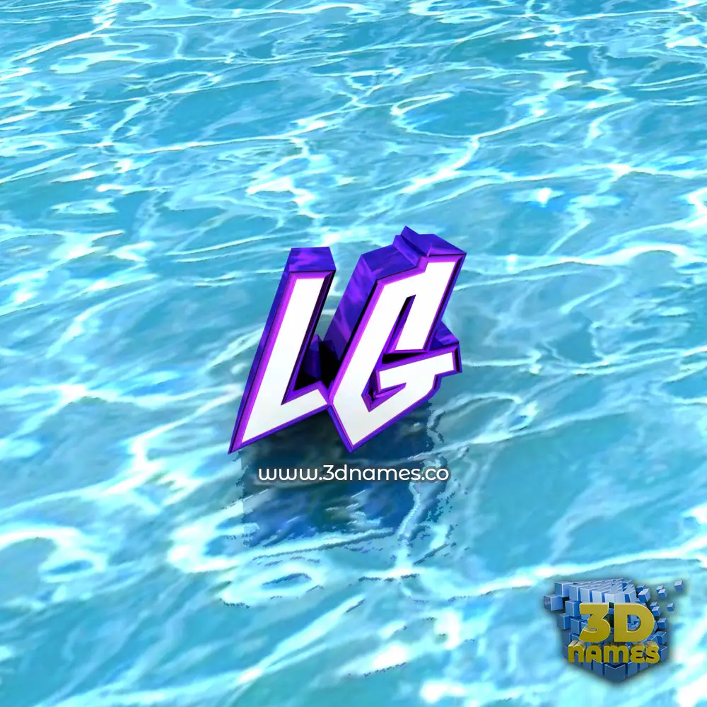 lg in Water style - 3D name wallpaper