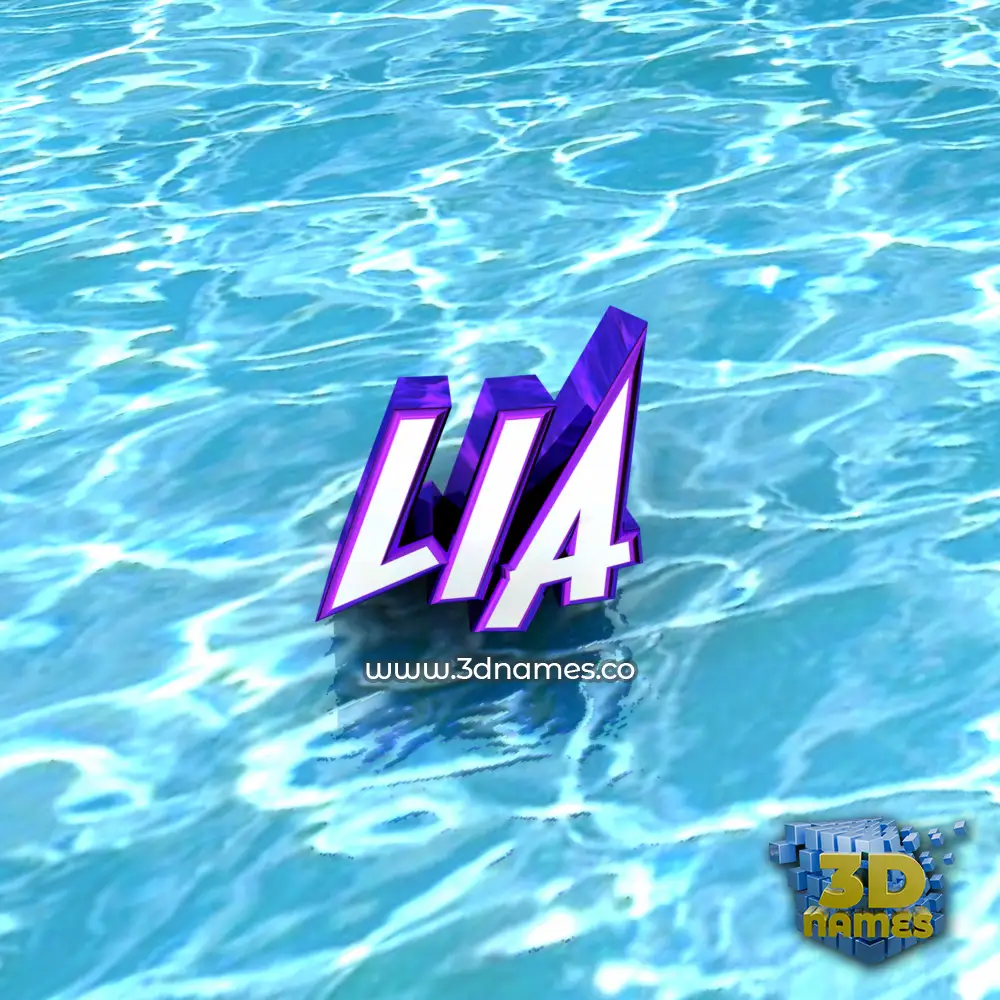 lia in Water style - 3D name wallpaper