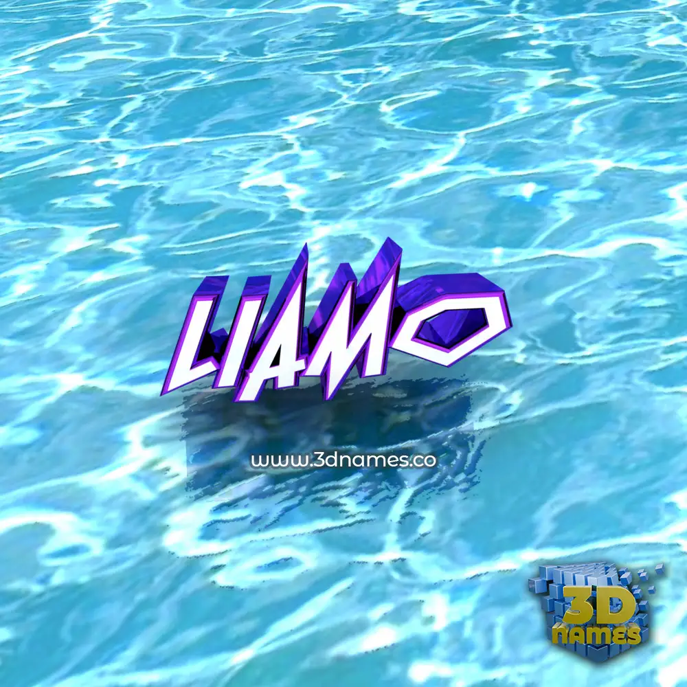 liamo in Water style - 3D name wallpaper