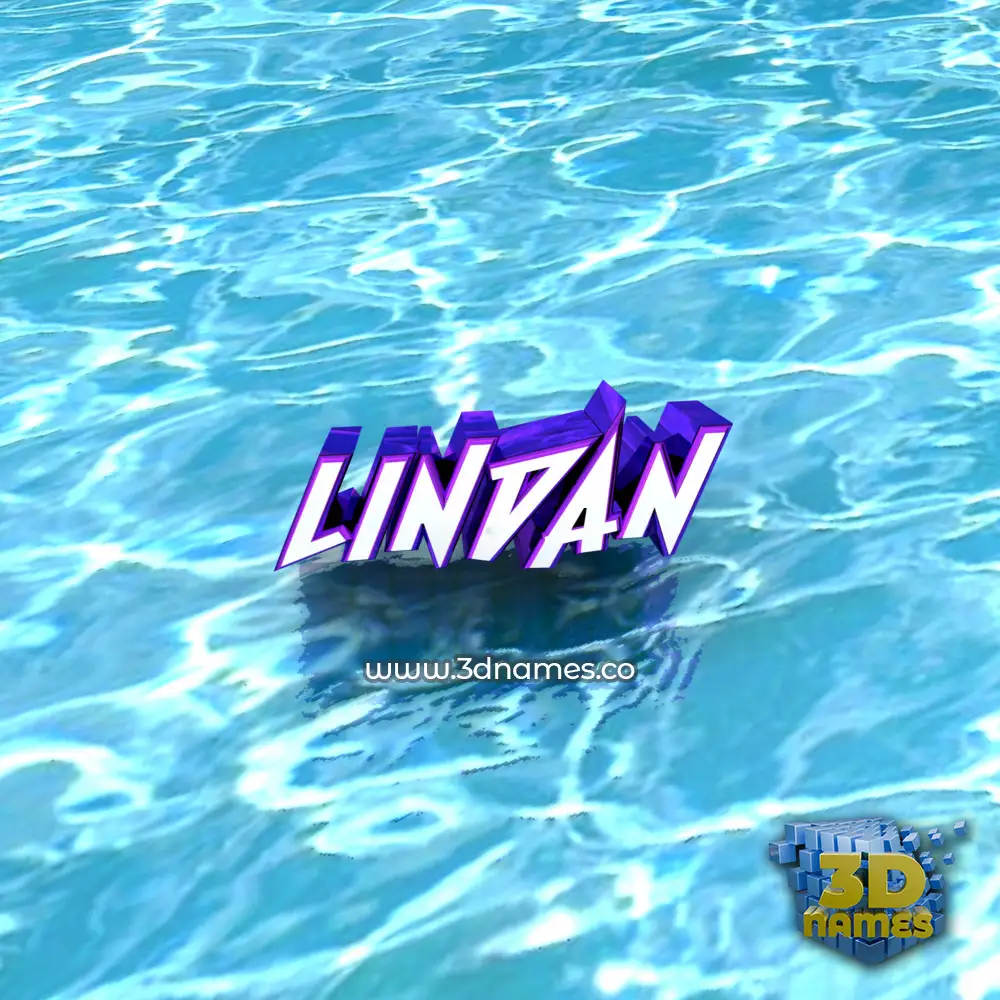 lindan in Water style - 3D name wallpaper