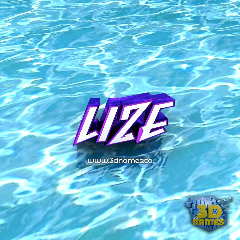 lize in Water style - 3D name wallpaper