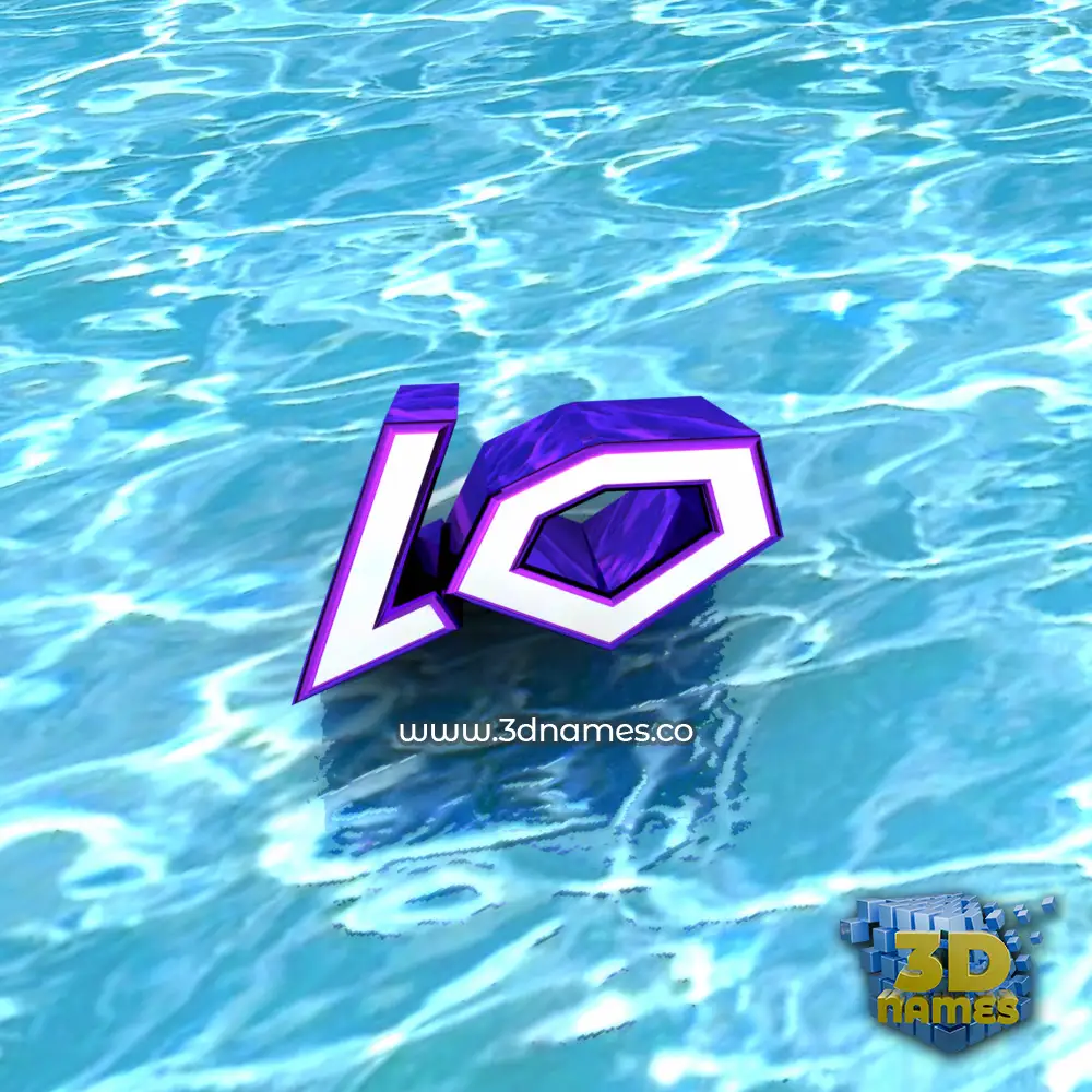 lo in Water style - 3D name wallpaper
