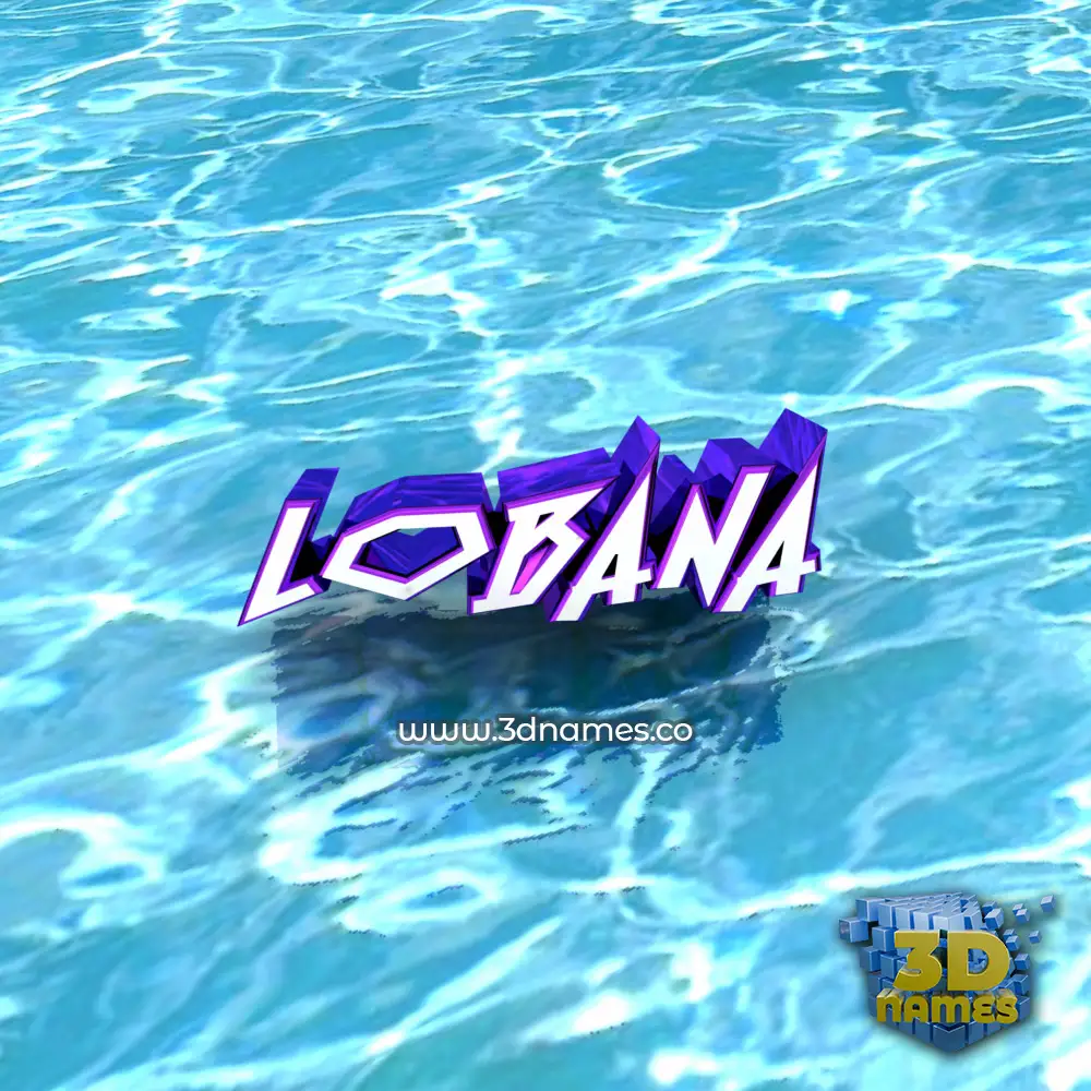 lobana in Water style - 3D name wallpaper