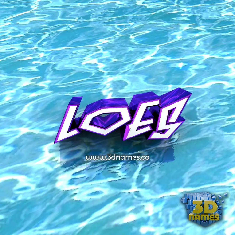 loes in Water style - 3D name wallpaper