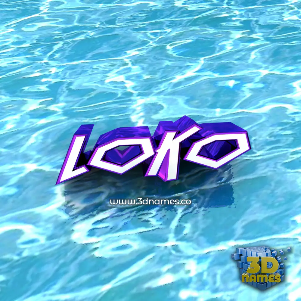 loko in Water style - 3D name wallpaper