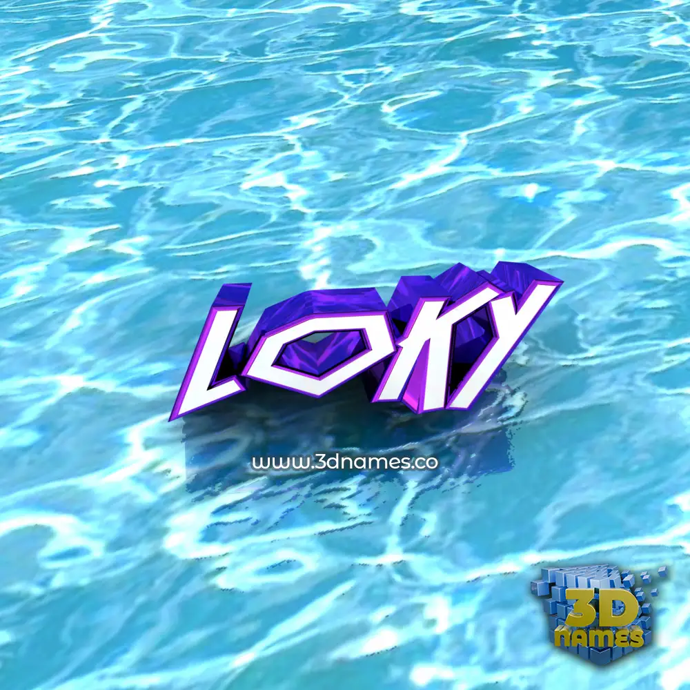 loky in Water style - 3D name wallpaper