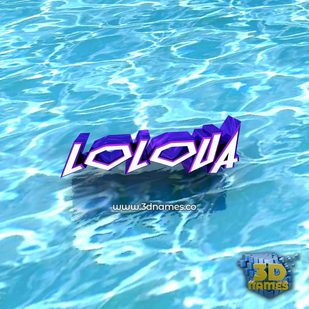 loloua in Water style - 3D name wallpaper