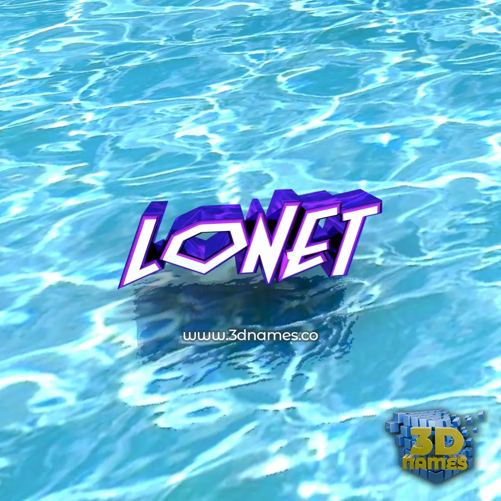 lonet in Water style - 3D name wallpaper