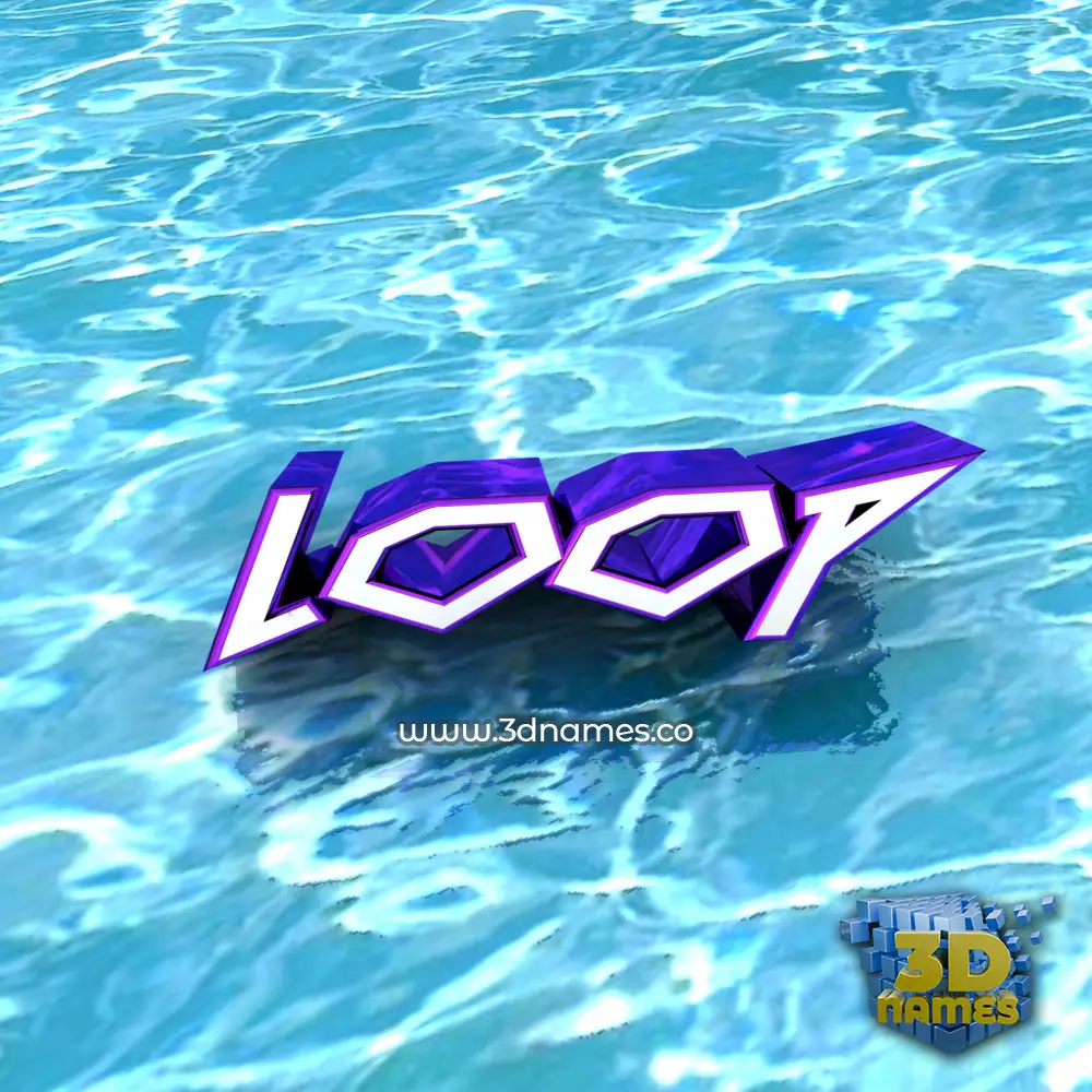 loop in Water style - 3D name wallpaper
