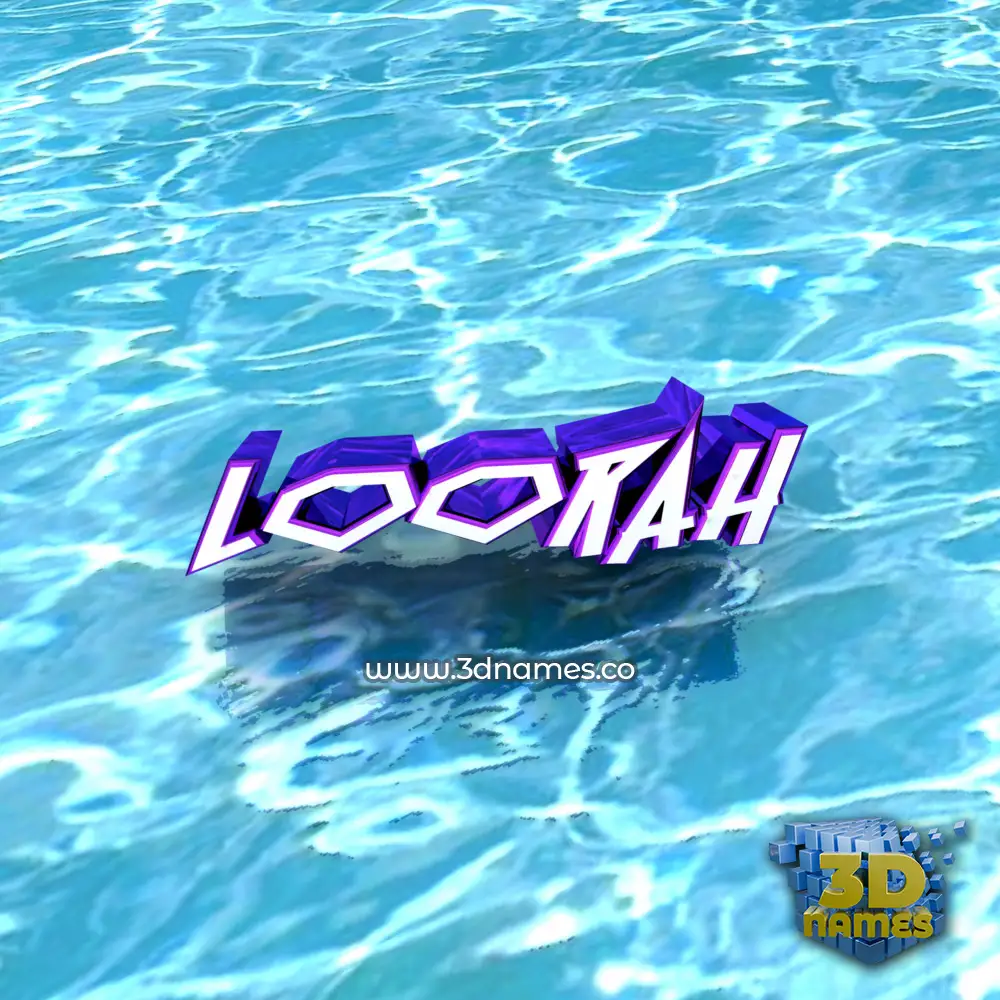 loorah in Water style - 3D name wallpaper