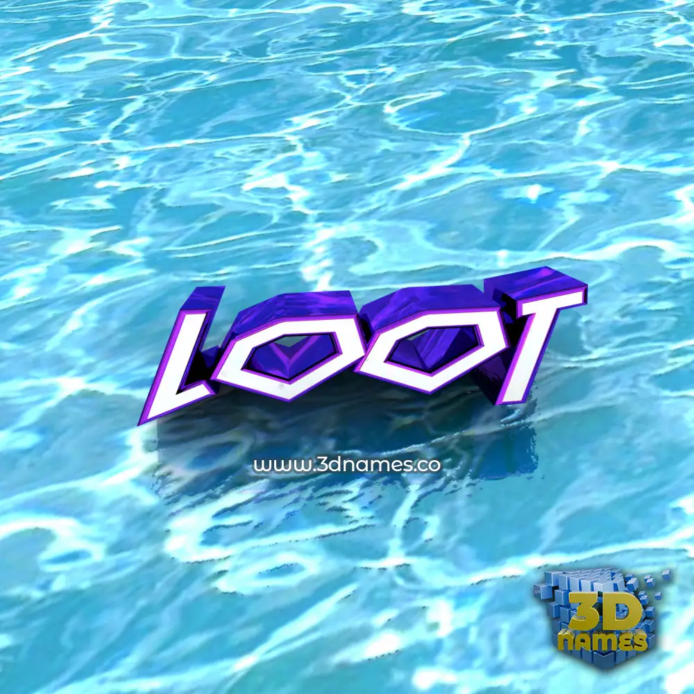 loot in Water style - 3D name wallpaper