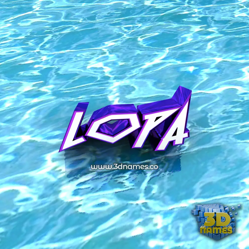 lopa in Water style - 3D name wallpaper