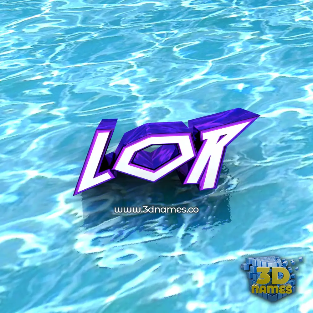 lor in Water style - 3D name wallpaper