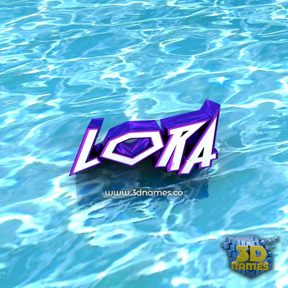 lora in Water style - 3D name wallpaper