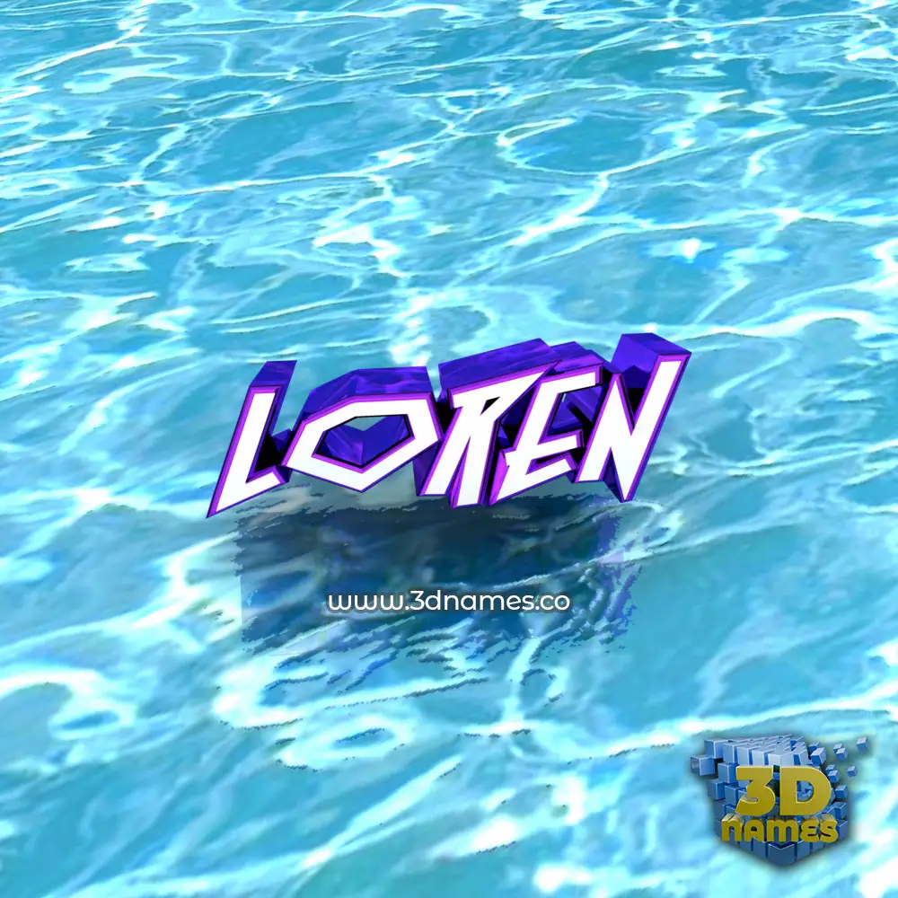 loren in Water style - 3D name wallpaper