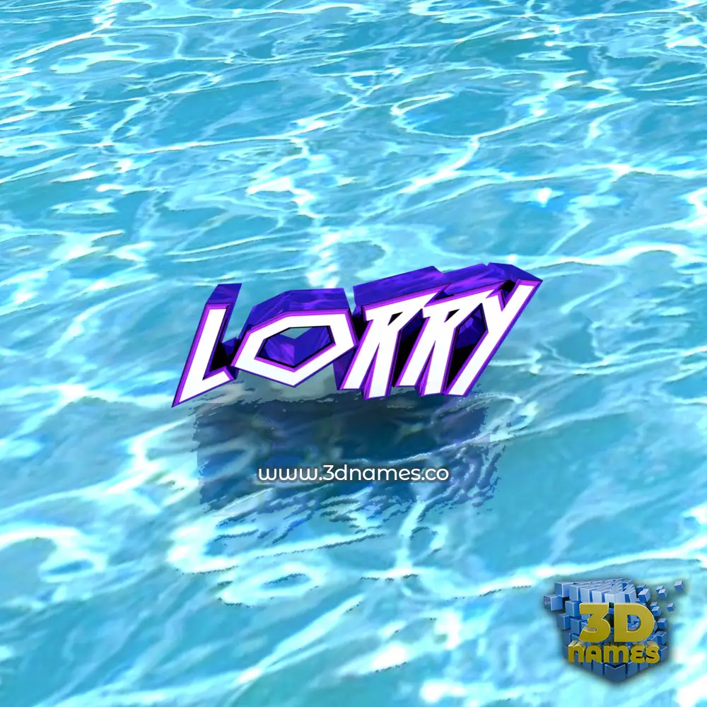 lorry in Water style - 3D name wallpaper