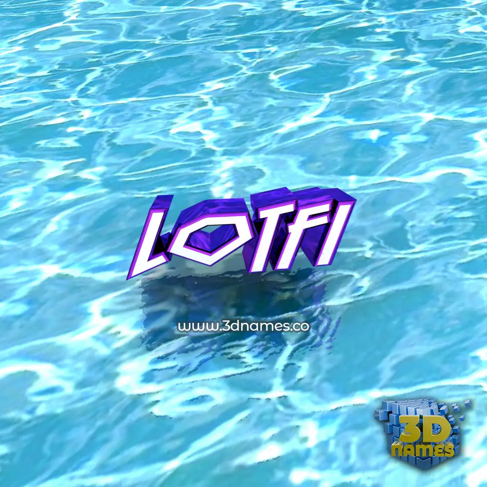 lotfi in Water style - 3D name wallpaper