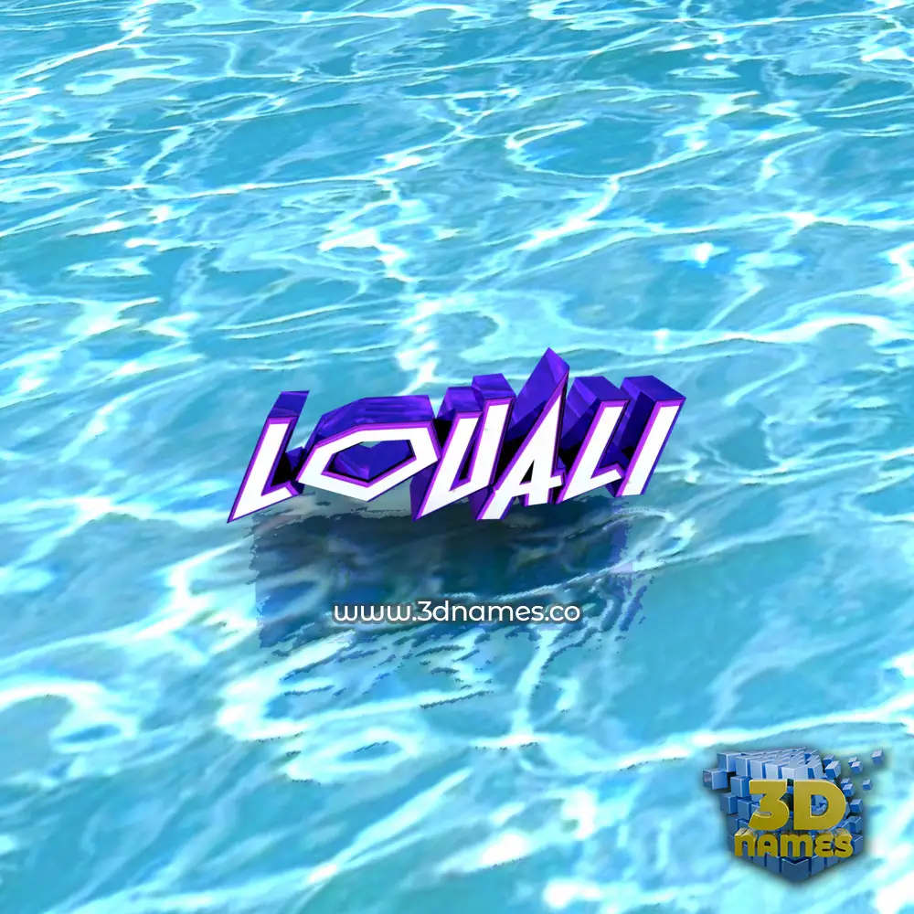 louali in Water style - 3D name wallpaper
