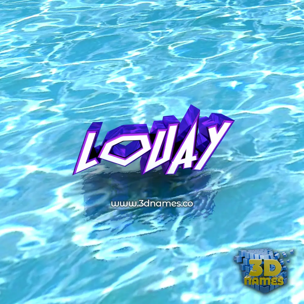 louay in Water style - 3D name wallpaper