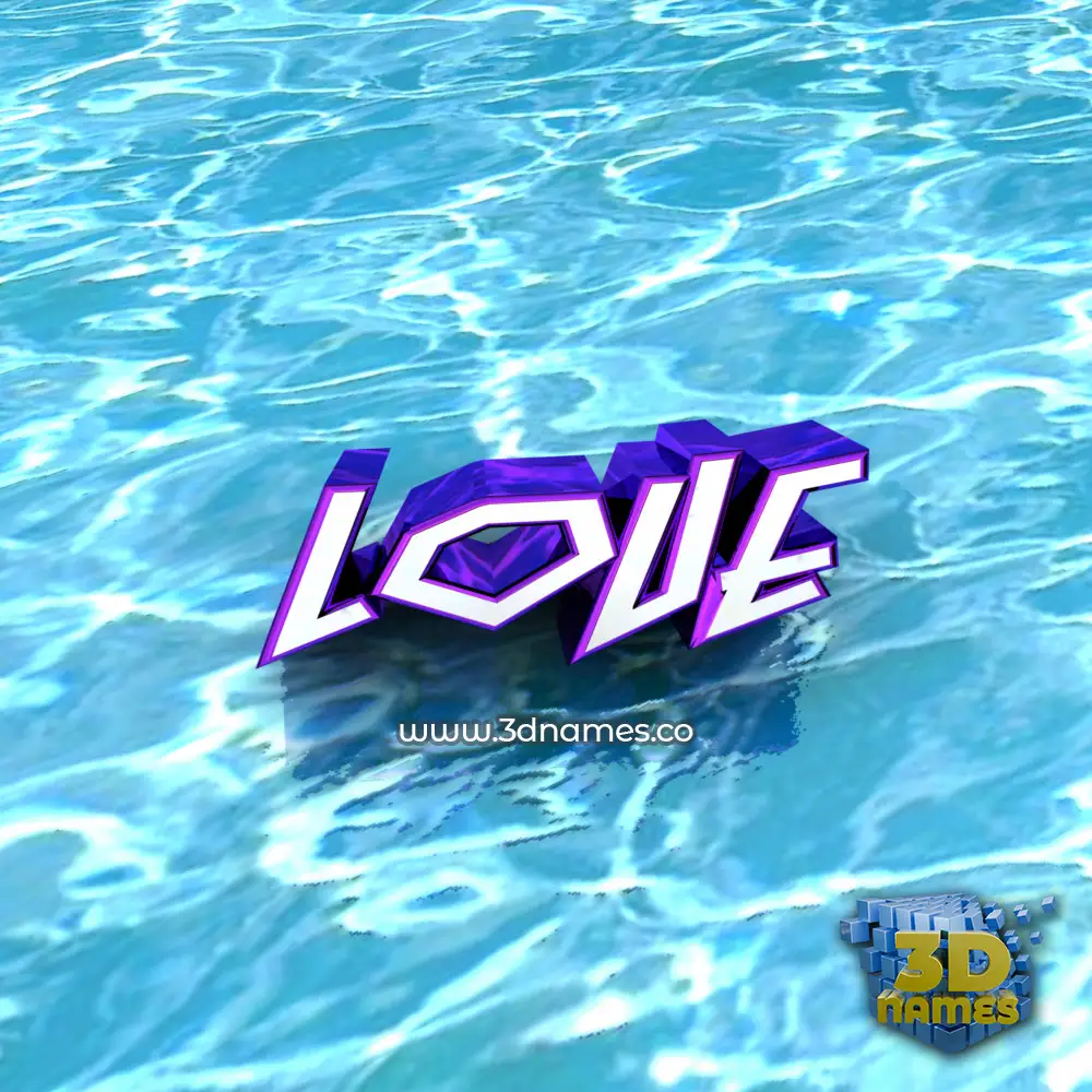 loue in Water style - 3D name wallpaper