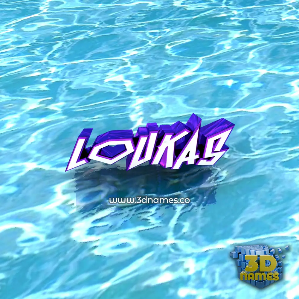 loukas in Water style - 3D name wallpaper