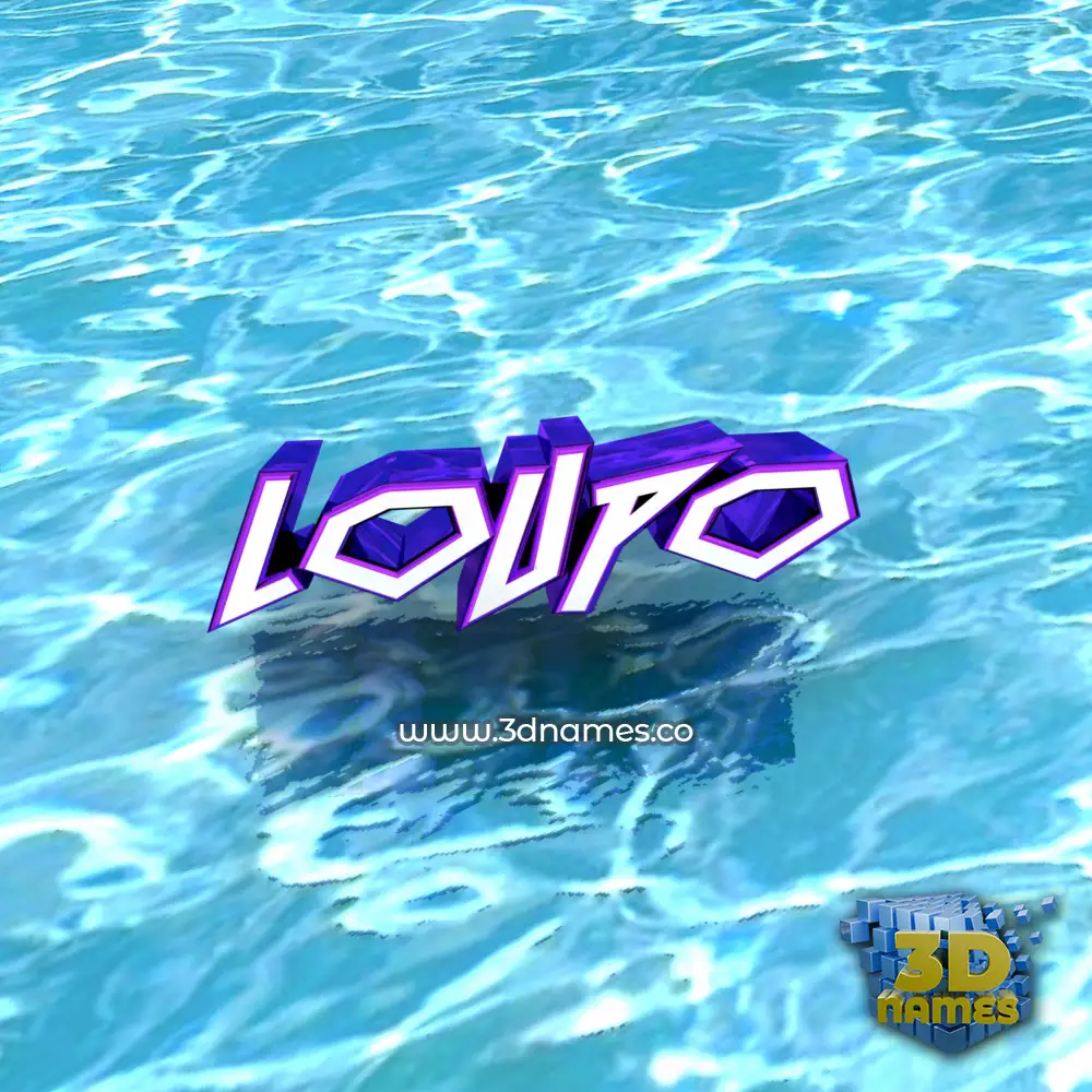 loupo in Water style - 3D name wallpaper