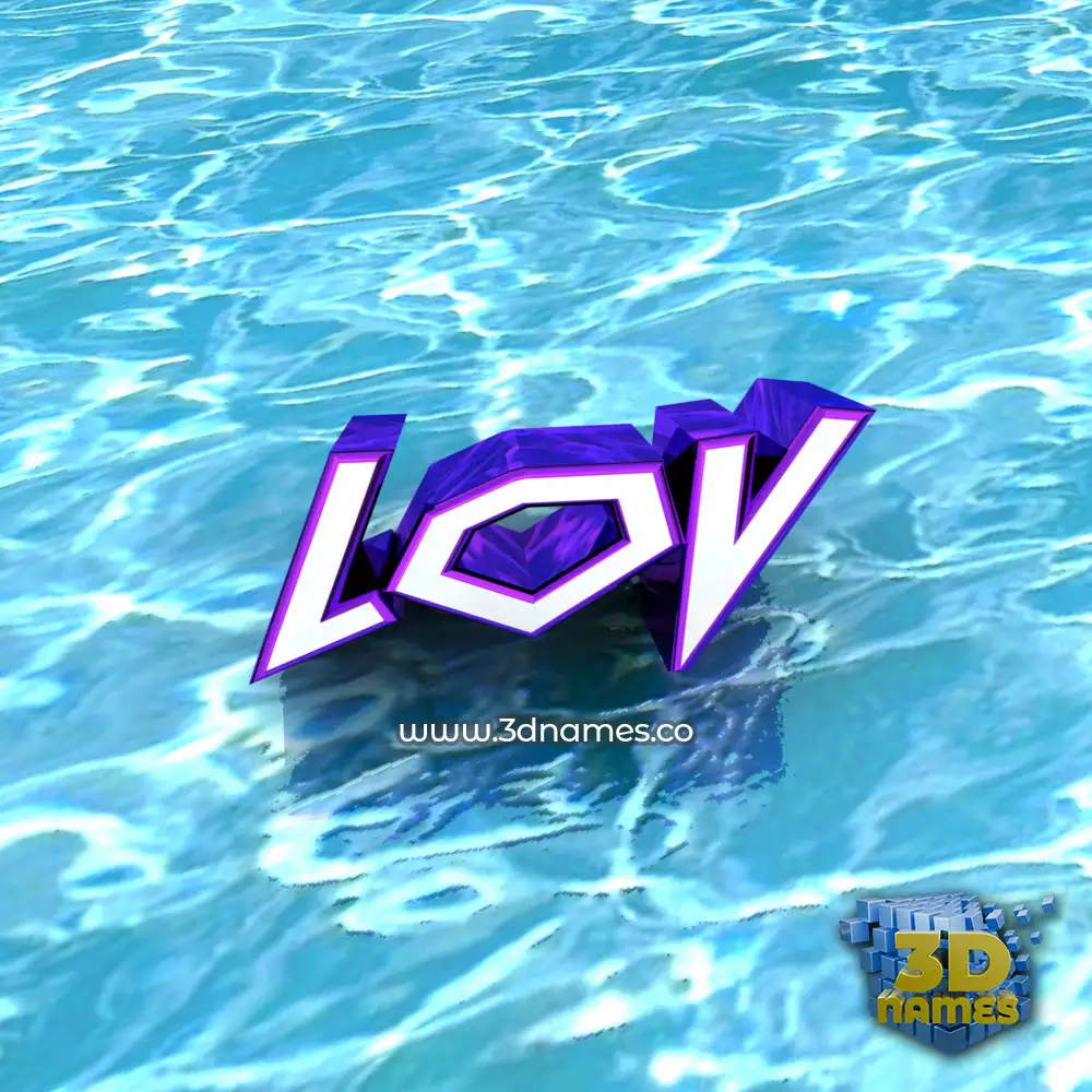 lov in Water style - 3D name wallpaper